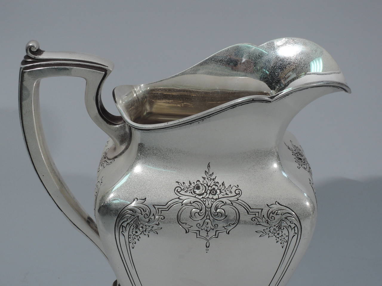Pretty and Heavy Sterling Silver Water Pitcher by Reed & Barton  1