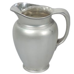 Spare and Heavy Sterling Silver Water Pitcher by Tiffany