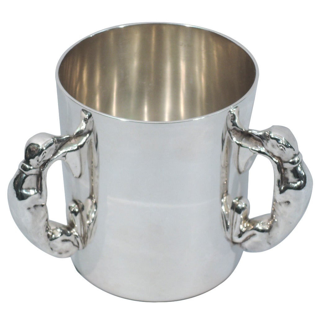 Great Dog Antique - Gorham Trophy Cup with Hound Handles 