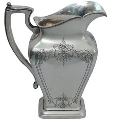 Pretty and Heavy Sterling Silver Water Pitcher by Reed & Barton 