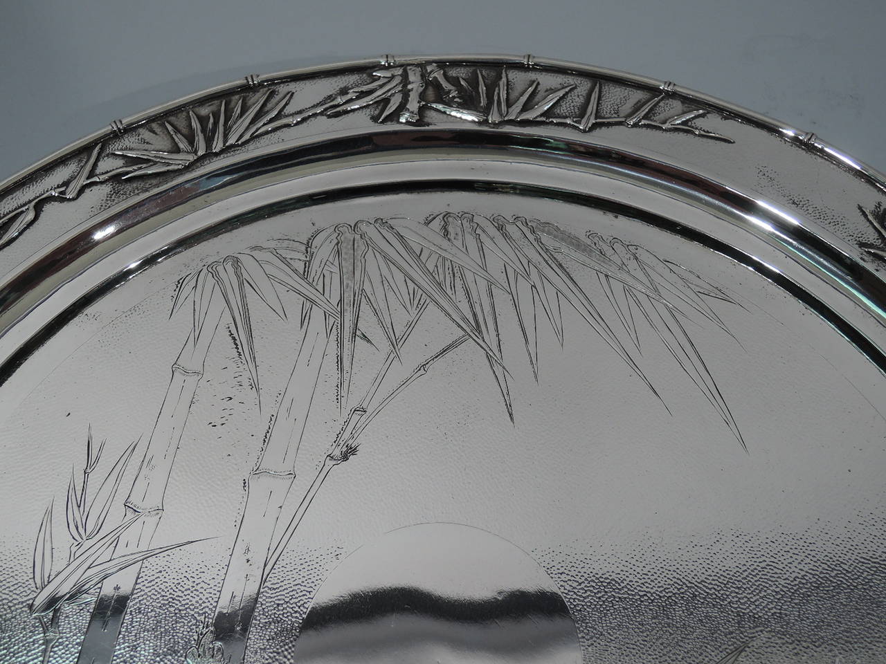Chinese Export Silver Salver Tray by Shanghai Silversmith Zee Wo 3