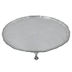 George III Salver with Beading - Georgian Tray - English Sterling Silver -  1779