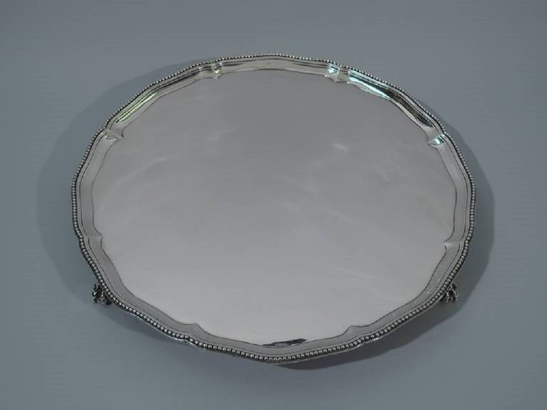 George III Salver with Beading - Georgian Tray - English Sterling Silver -  1779 3