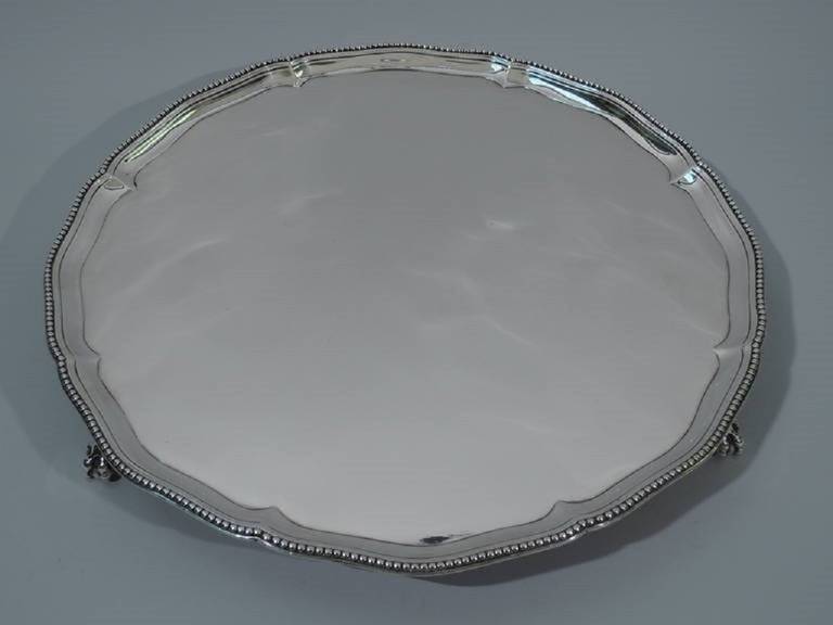 George III Salver with Beading - Georgian Tray - English Sterling Silver -  1779 4