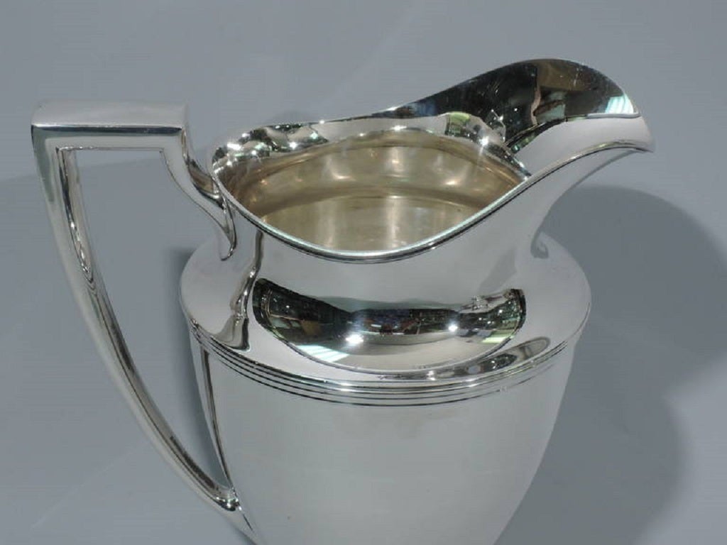 Edwardian American Art Deco Sterling Silver Water Pitcher by Tiffany C 1911