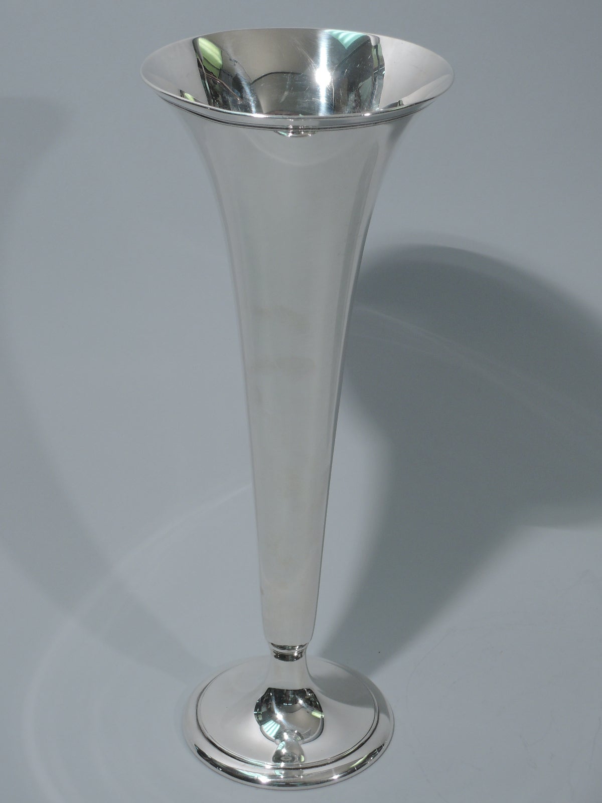Edwardian Tiffany Sterling Silver Trumpet Vase C 1913