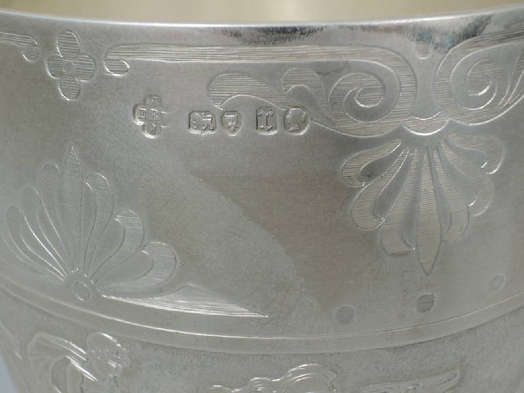 Late 19th Century Large and Classical English Sterling Silver Chalice Goblet by Barnard & Sons