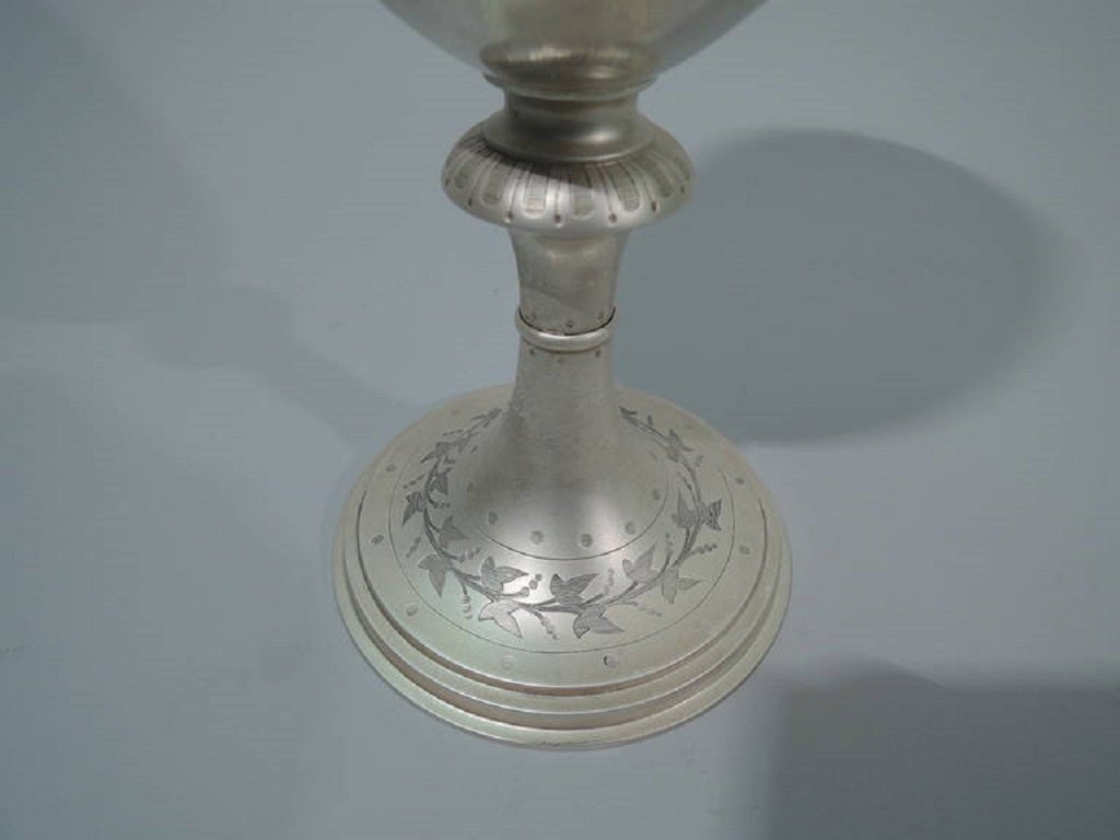 Large and Classical English Sterling Silver Chalice Goblet by Barnard & Sons 4