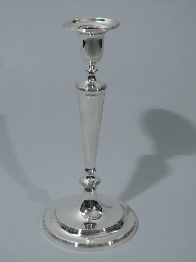 20th Century Set of 4 Tiffany Sterling Silver Candlesticks C 1908