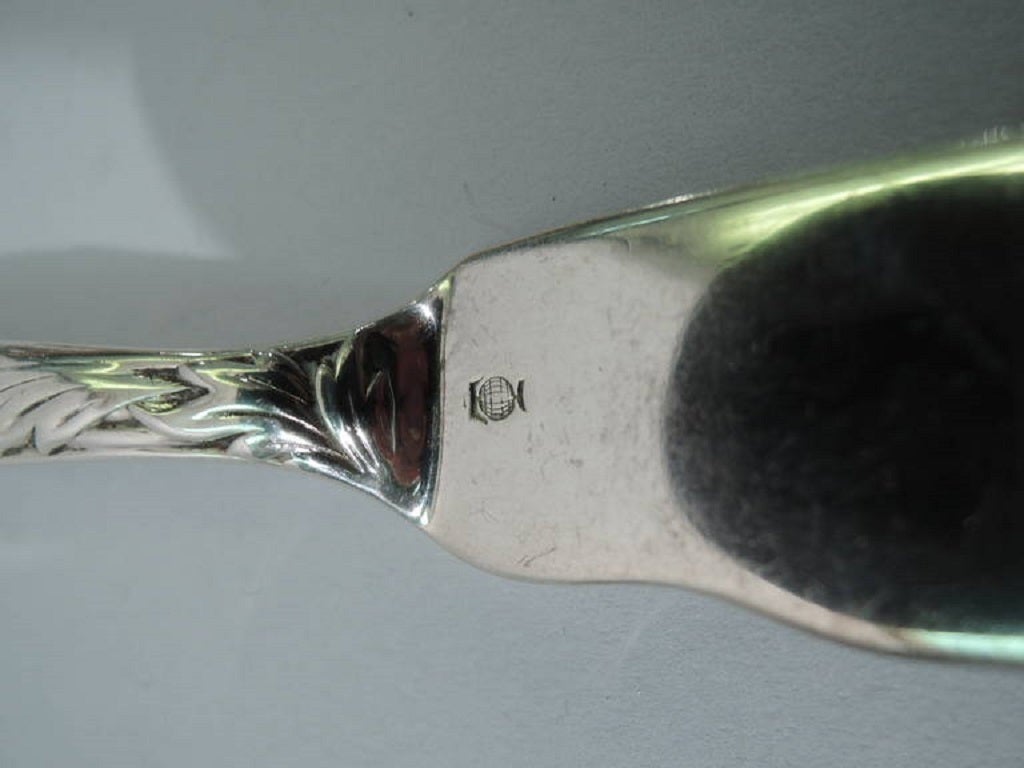 Aesthetic Movement Tiffany Chrysanthemum Sterling Silver Knife with Chicago World's Fair Symbol  