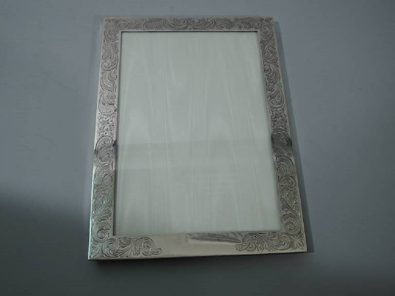 Gorham Sterling Silver Picture Frame with Foliage and Scrolls, 1909 2