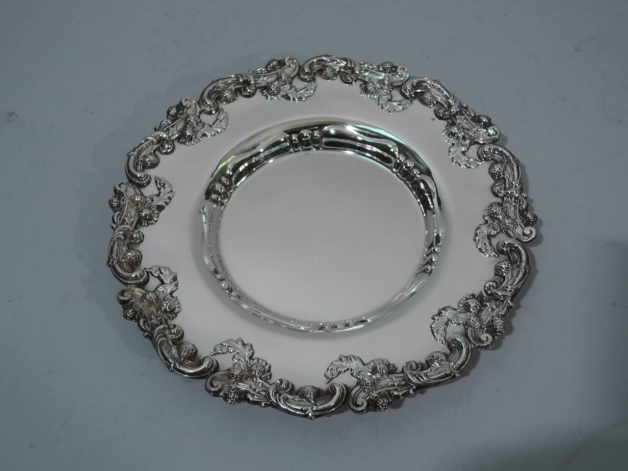 Fancy Sterling Silver Bread and Butter Plates, circa 1910 1