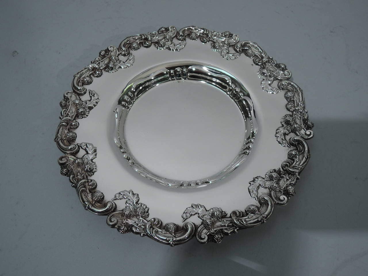 Fancy Sterling Silver Bread and Butter Plates, circa 1910 2