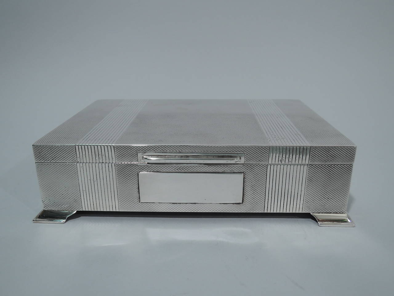 Elegant English Sterling Silver Desk Box   1