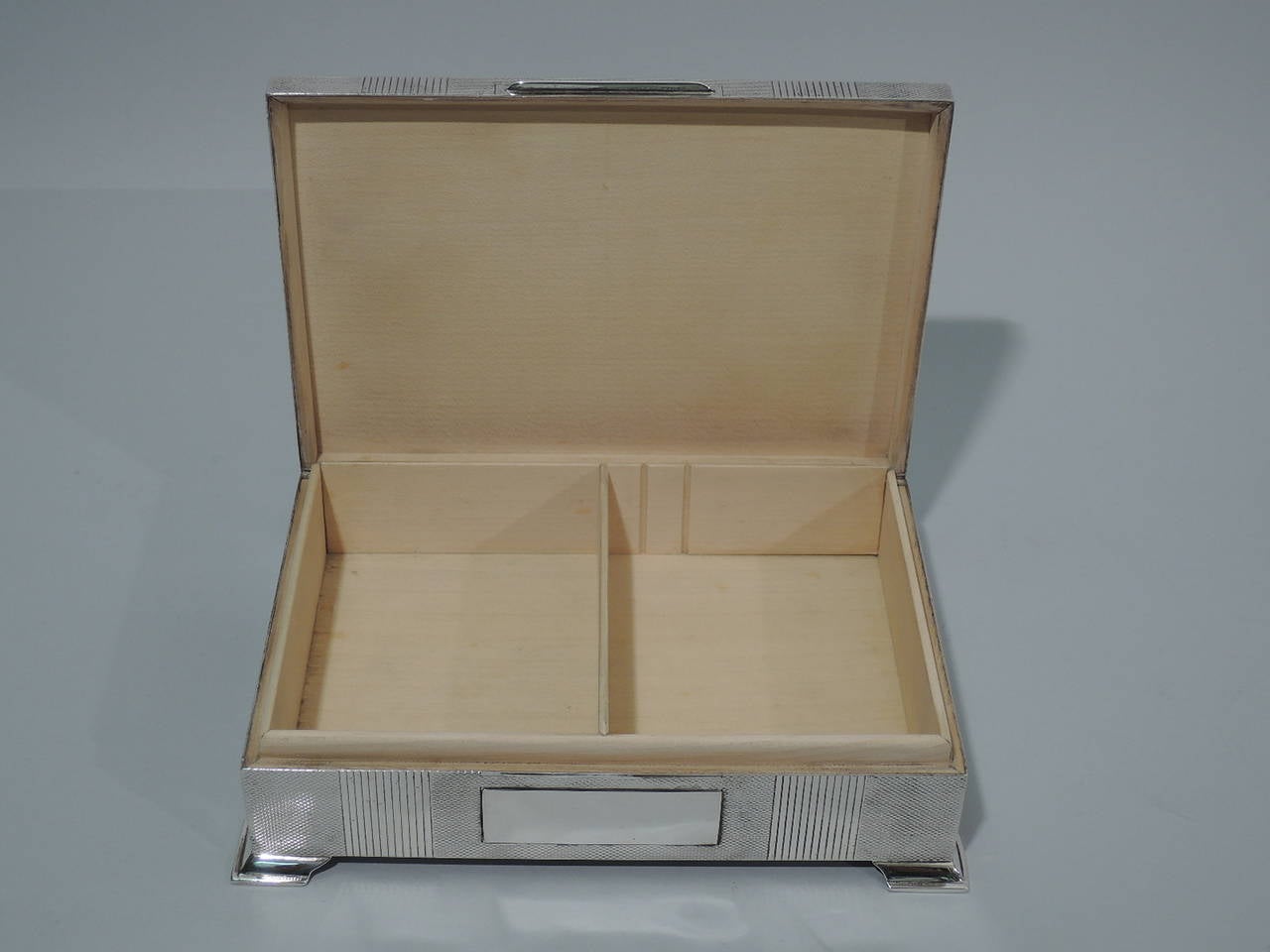 Elegant English Sterling Silver Desk Box   3