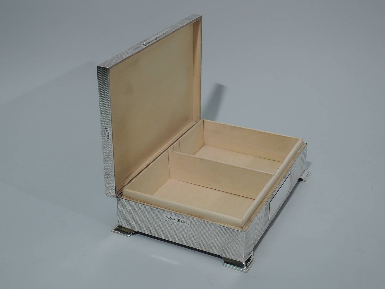 Elegant English Sterling Silver Desk Box   2