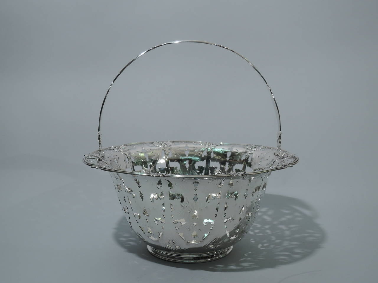 Antique Tiffany Sterling Silver Basket - Large & Heavy with Flowers In Excellent Condition In New York, NY