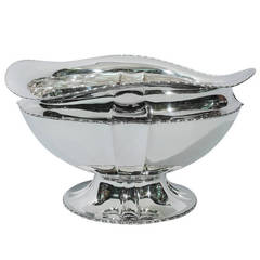 Dramatic Marquise Punch Bowl by Tiffany, American Sterling Silver, circa 1901