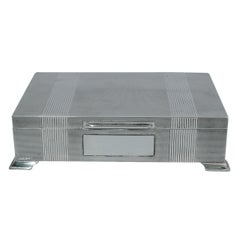 Elegant English Sterling Silver Desk Box  