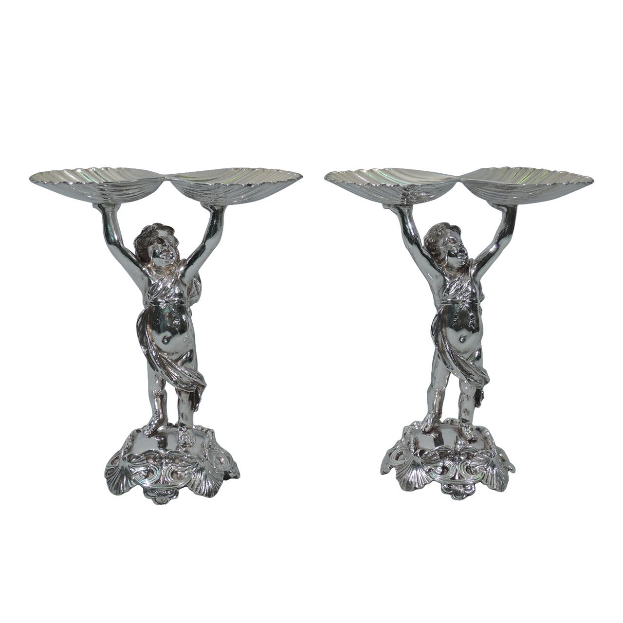 Gilded Age Large Sterling Silver Open Salts by Gorham