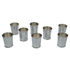 Retro Set of 8 Sterling Silver Mint Julep Cups by Kirk