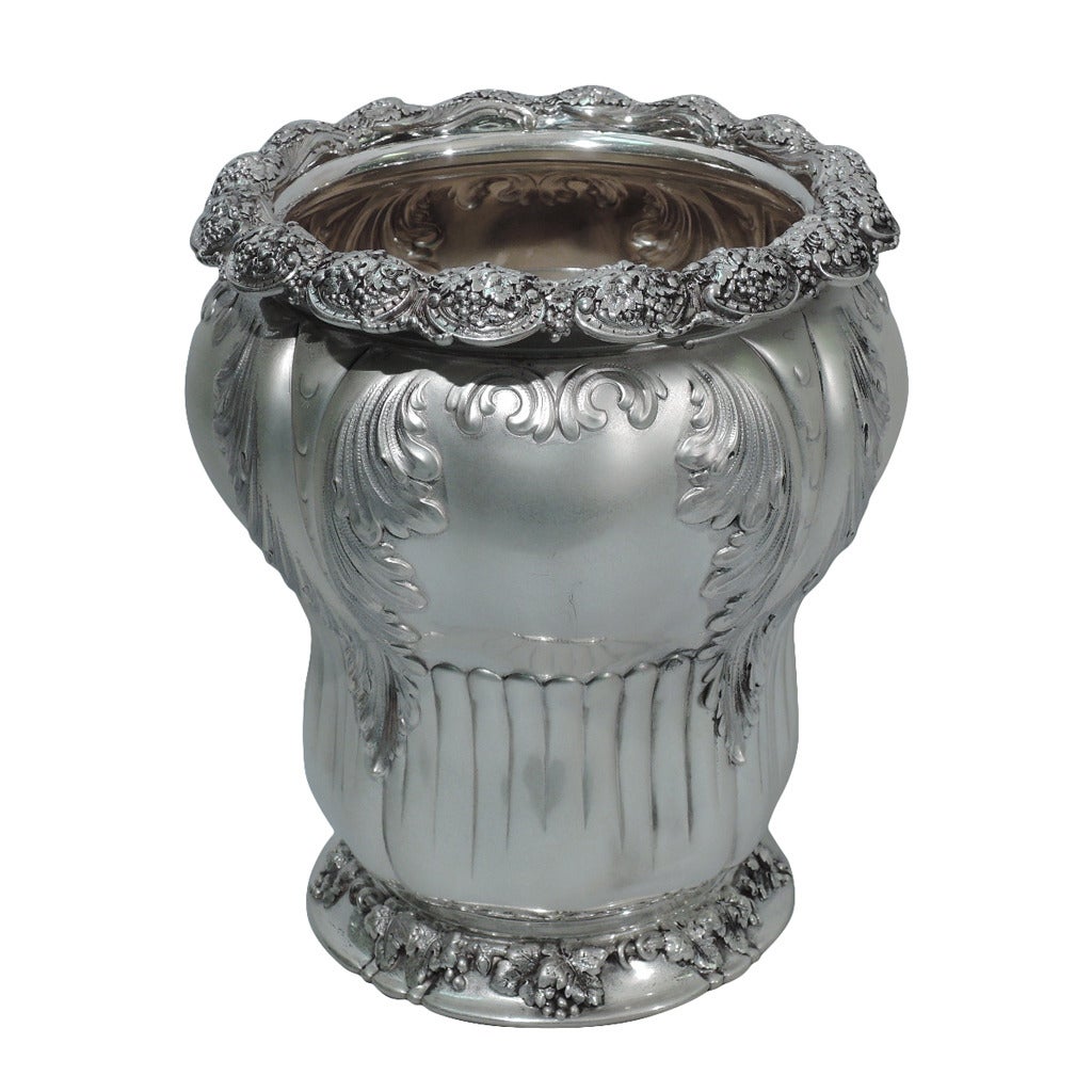 Gilded Age Silver Wine Cooler by Tiffany, circa 1886