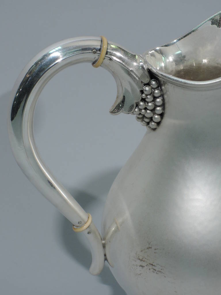 Midcentury Water Pitcher - Jensen Style - Scandinavian - Danish Sterling Silver In Excellent Condition In New York, NY