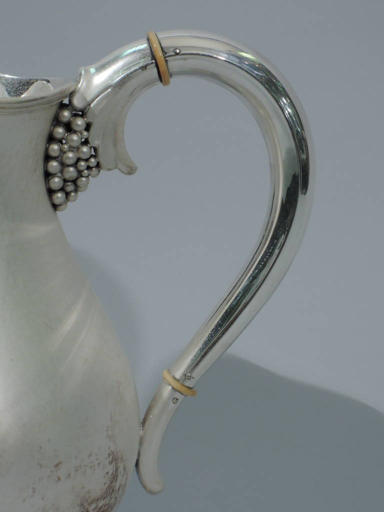 Midcentury Water Pitcher - Jensen Style - Scandinavian - Danish Sterling Silver 1