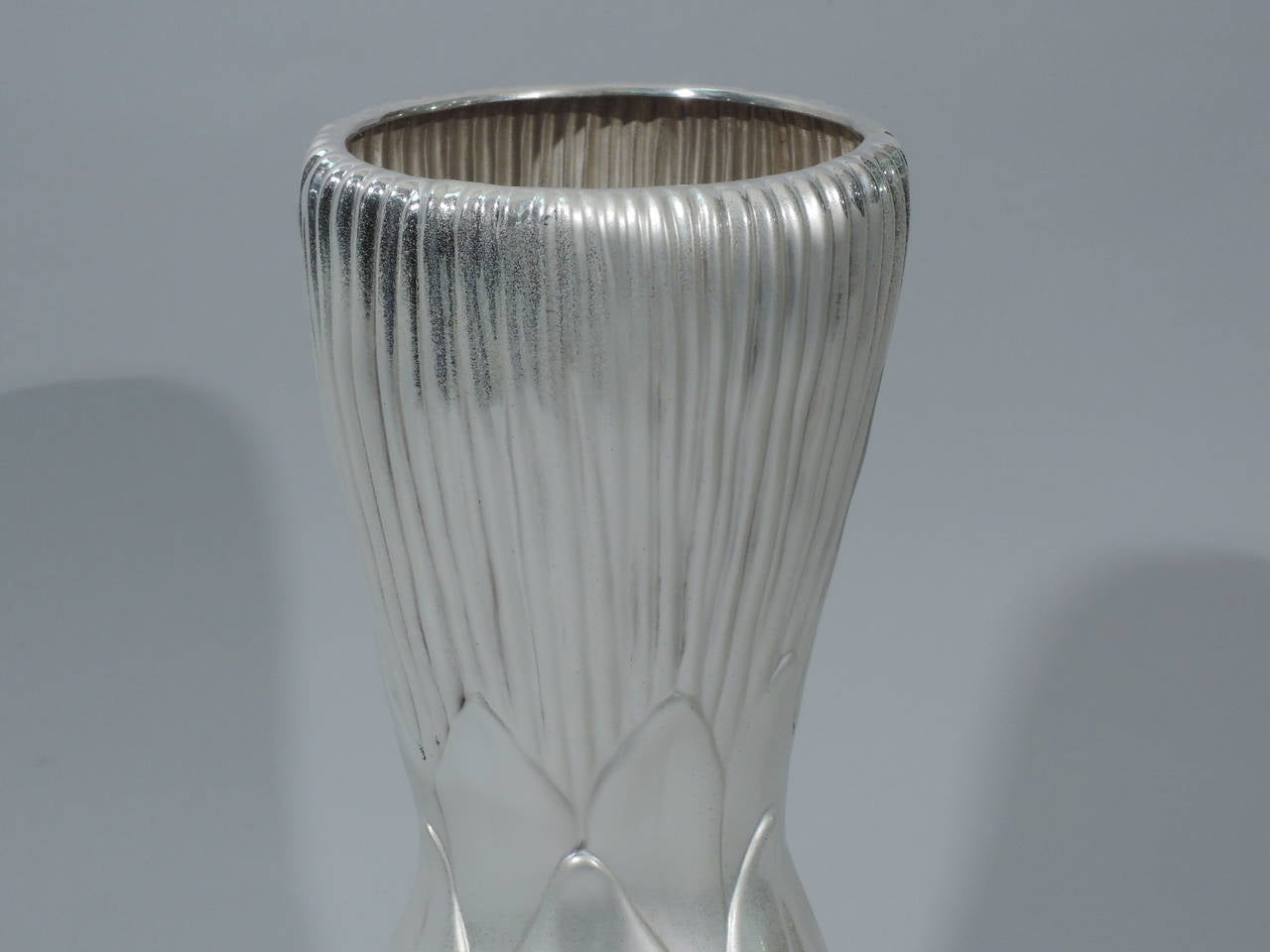 Contemporary Tiffany Sterling Silver Vase of Aesthetic Inspiration 1