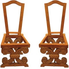 A pair of French Art Moderne side chairs.