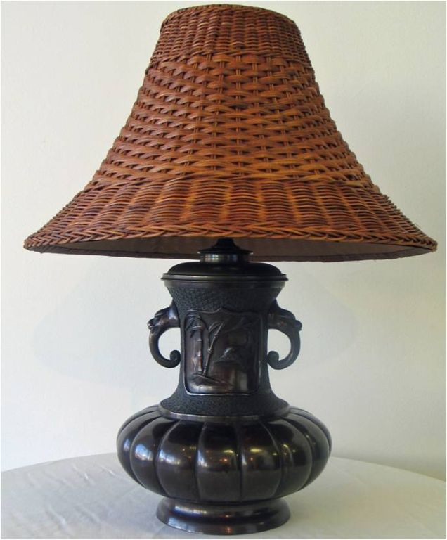 A 19th.c. Japanese bronze vessel with lamp application