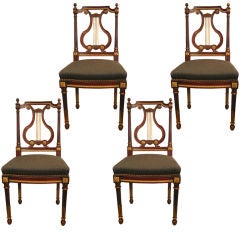 Antique A set of 4 English side chairs in the French taste c. 1890