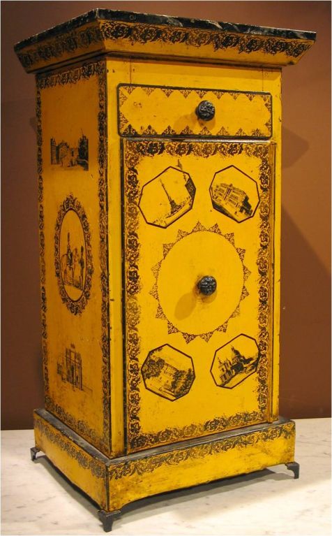 A late 19th.c. French tole cabinet