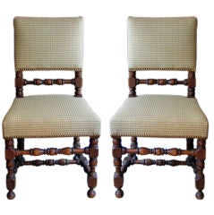 A pair of c. 1880's English Baroque form side chairs