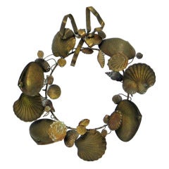 Vintage A shell wreath c. 1960's