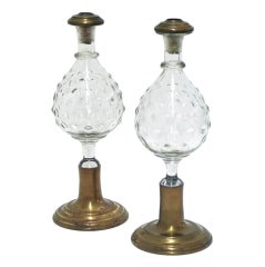 Vintage Pair of circa 1860's Oil Lamps