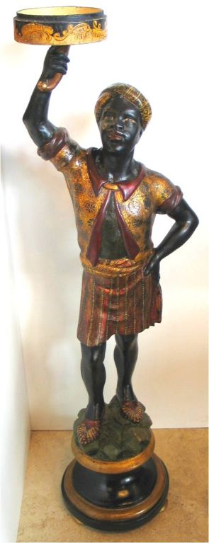 c. 1900 Venetian candle stand - costumed blackamoor