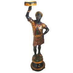 c. 1900 Venetian candle stand - costumed blackamoor