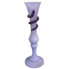A 19th c. French blown & frosted vase
