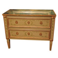 Pr.  hand painted and gilt , Italianate design chests.