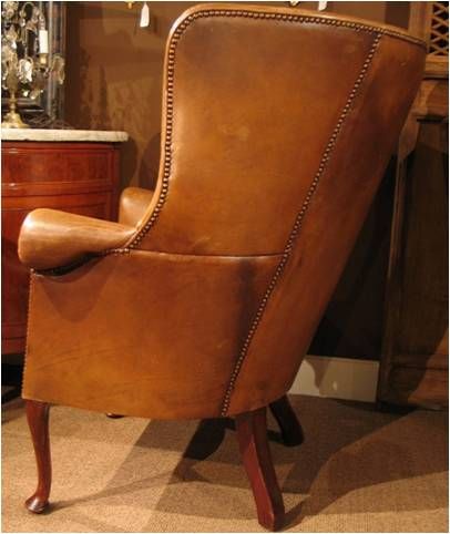 A 19th.c. English barrel back wing form arm chair In Good Condition In New York, NY