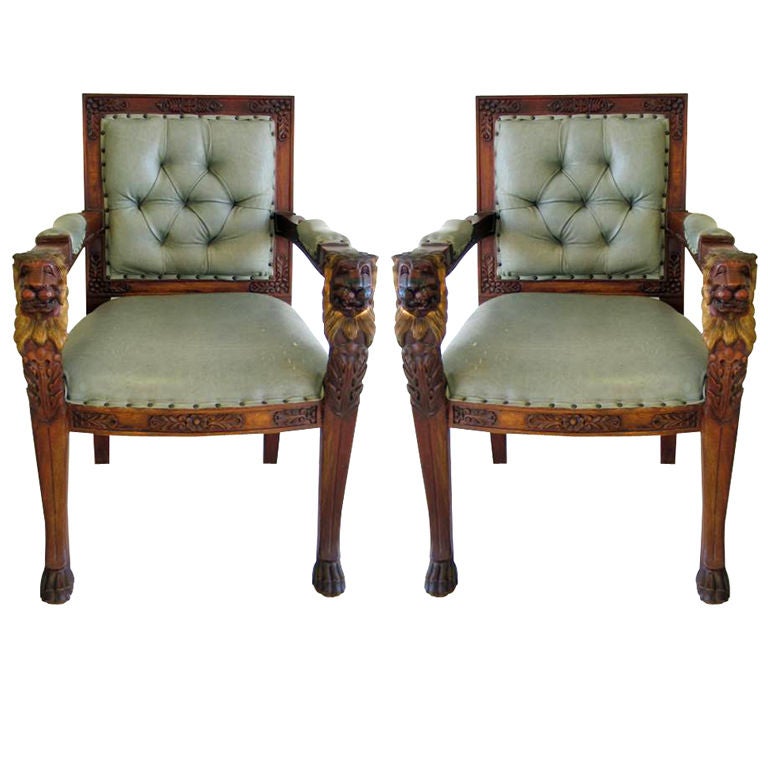 A pair of Chinese Export chairs in the Continental taste For Sale