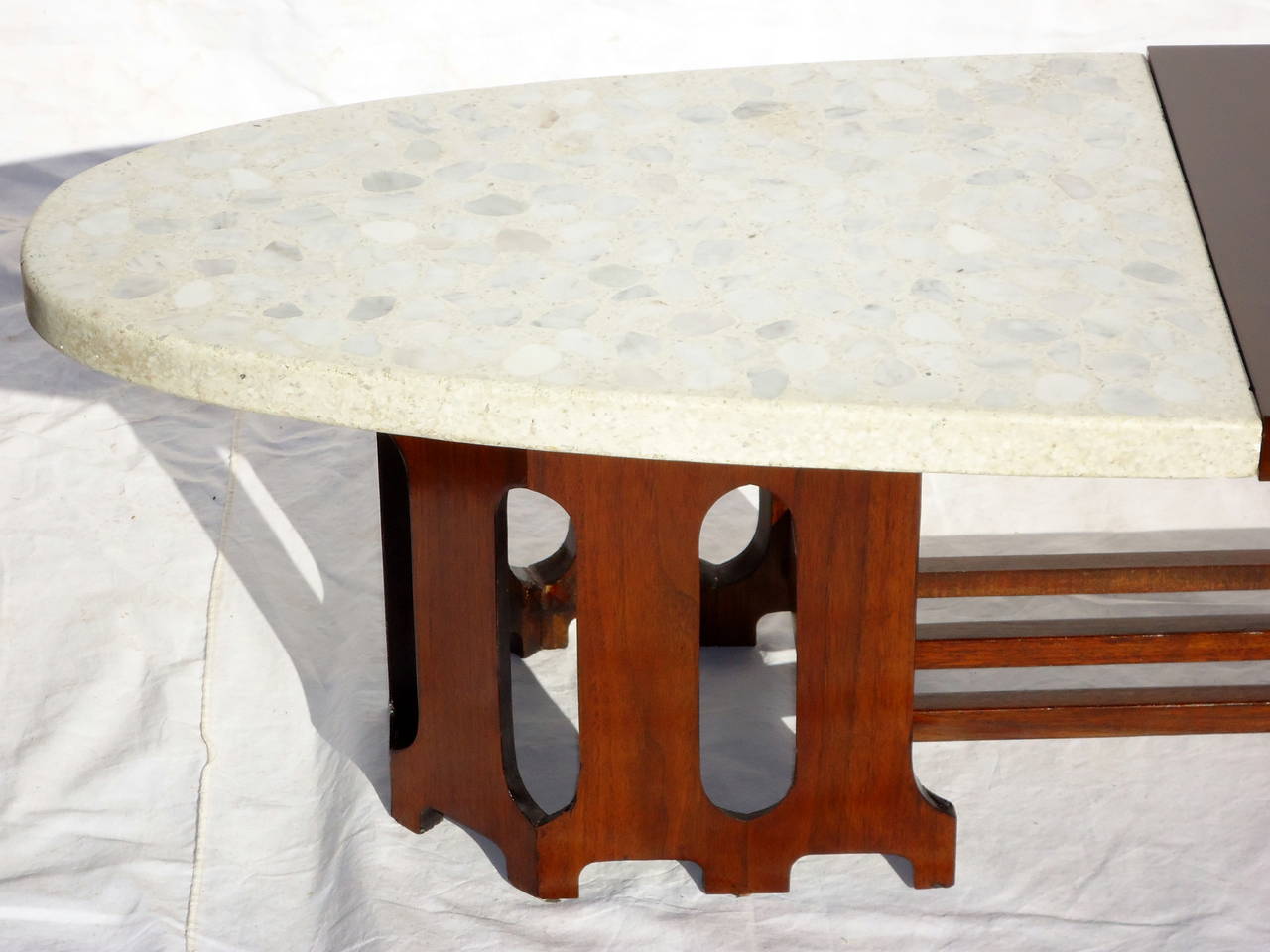 Lacquered Harvey Probber Mid-Century Terrazzo Marble-Top Coffee Table, circa 1955 For Sale