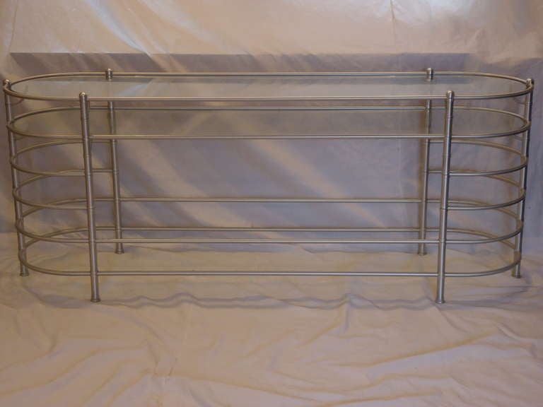 Warren McArthur Anodized Aluminum Console Table Style No. 1549-2, circa 1935 2