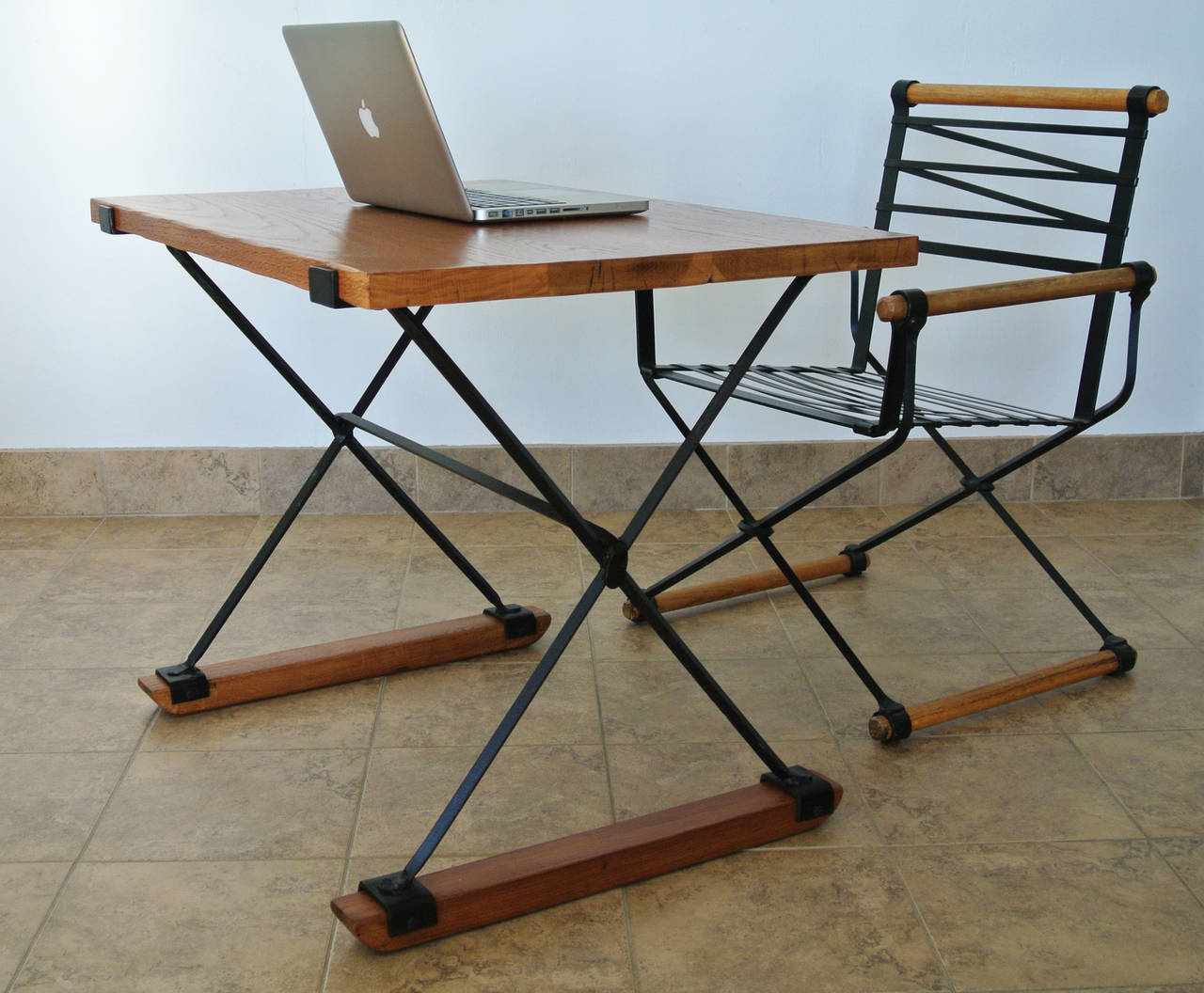 American Cleo Baldon Desk and Campaign Chair, 1960s