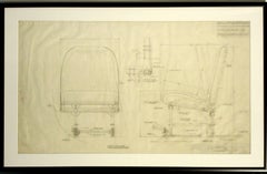 Vintage Warren McArthur Corp. Aircraft Co-Pilot Proposal Drawing, 1946