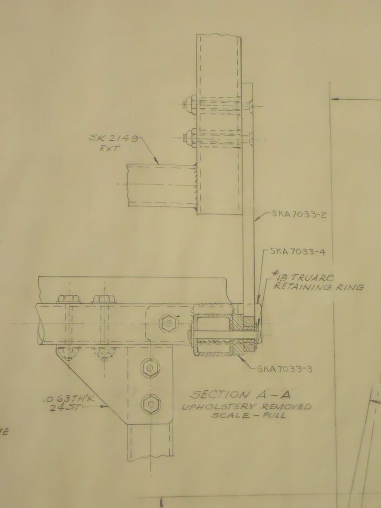 Warren McArthur Corp. Dessin d'un projet de commande de pilote d'avion, 1946 en vente 2