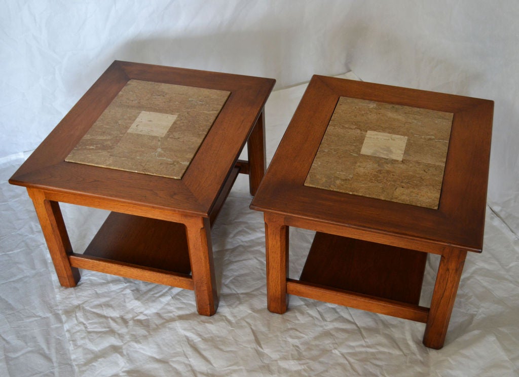 end tables with stone inlay