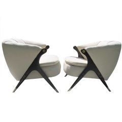Pair of Italianate Modern Lounge Chairs by Karpen