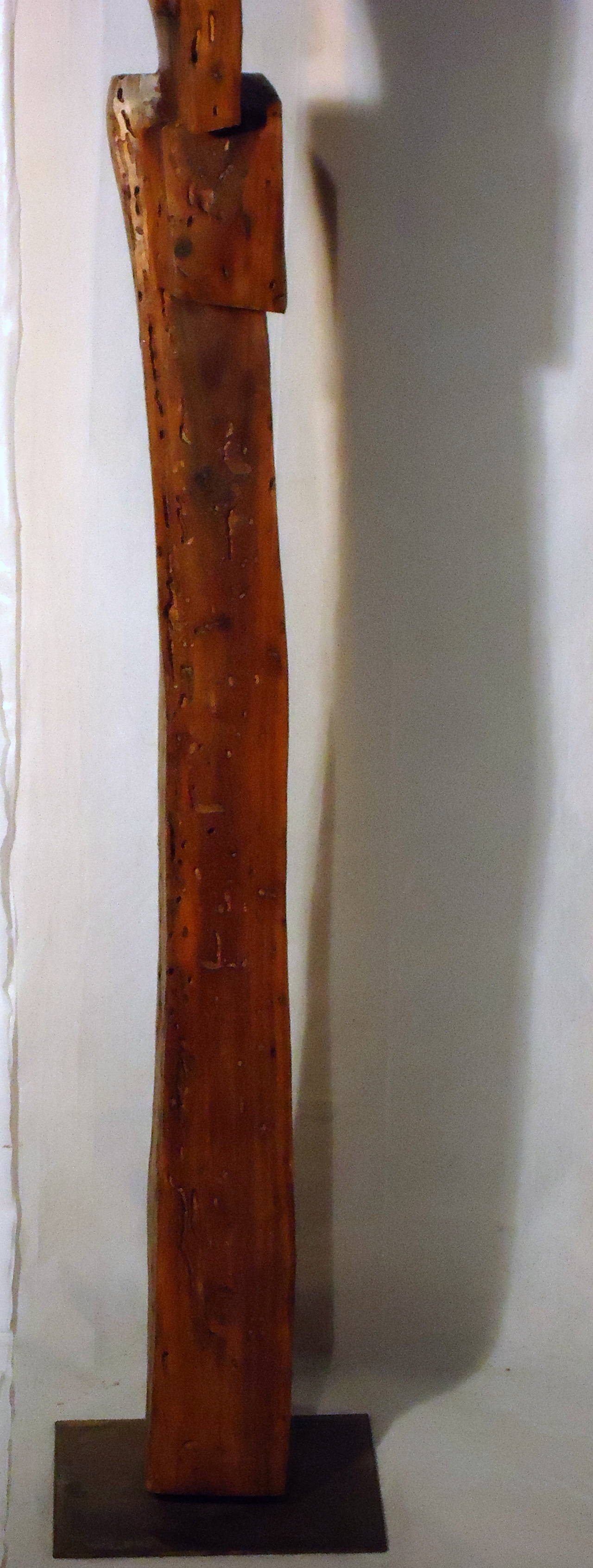 Wood Hand-Carved Studio Mesquite Stele in the Style of J. B. Blunk, circa 1970 For Sale